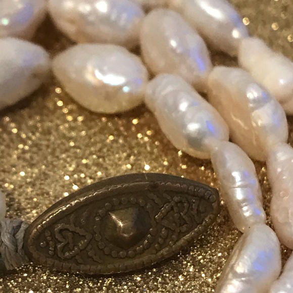 SOLDVintage Freshwater Pearl Strand w Hook Clasp - Picture 7 of 13